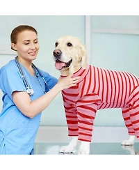 Long Sleeve Post-Surgery Recovery Onesie Suit for Dogs with Abdominal Protection