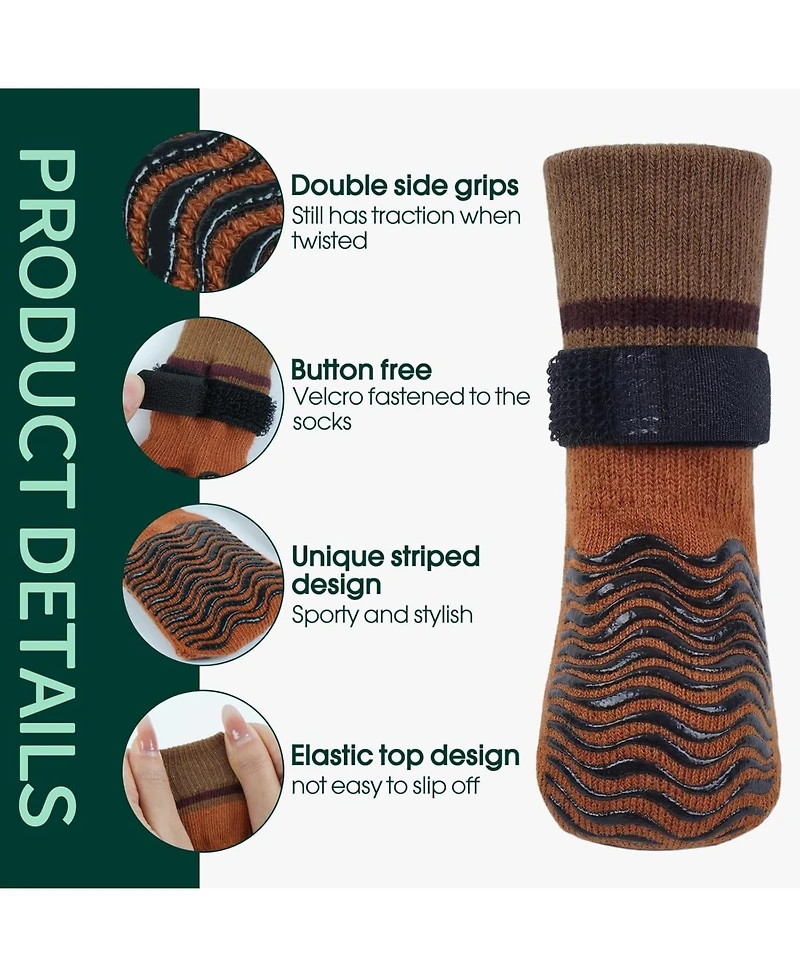 Anti-Slip Stretch Knit Dog Socks with Double-Sided Rubber Grippers for Indoor and Outdoor Paw Protection
