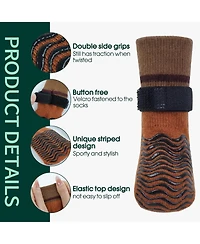 Anti-Slip Stretch Knit Dog Socks with Double-Sided Rubber Grippers for Indoor and Outdoor Paw Protection