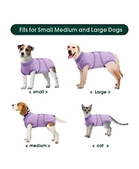 Cotton-Blend Post-Surgery Recovery Bodysuit Onesie for Dogs, E-Collar Alternative