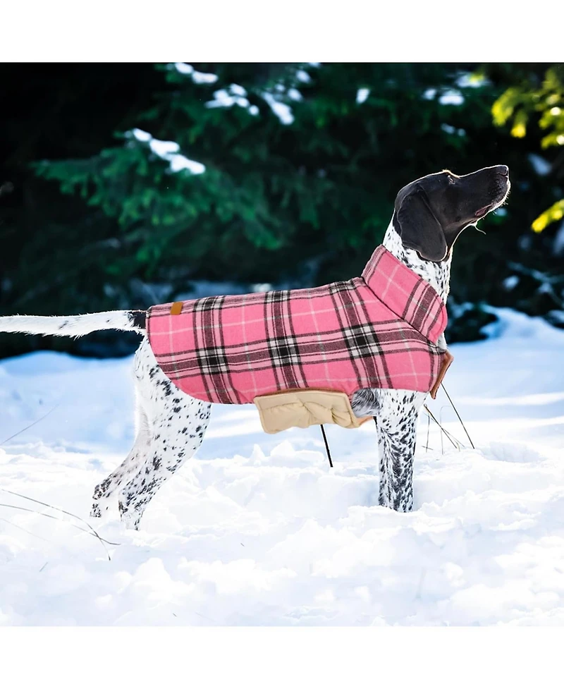 Reversible Waterproof Fleece-Lined Dog Jacket with Leash Access for Cold Weather