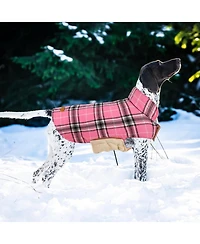 Reversible Waterproof Fleece-Lined Dog Jacket with Leash Access for Cold Weather