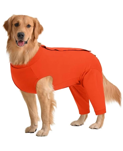 Soft Recovery Suit with Rear Leg Sleeve and Abdominal Cover for Post-Surgical Dog Care