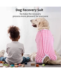 Cotton-Blend Surgical Recovery Suit for Dogs and Cats, E-Collar Alternative Onesie