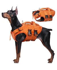 High-Flotation Ripstop Reflective Safety Life Vest for Dogs with Rescue Handle