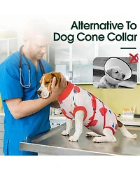 Breathable Stretch-Knit Post-Surgery Recovery Suit and Cone Alternative Onesie for Dogs