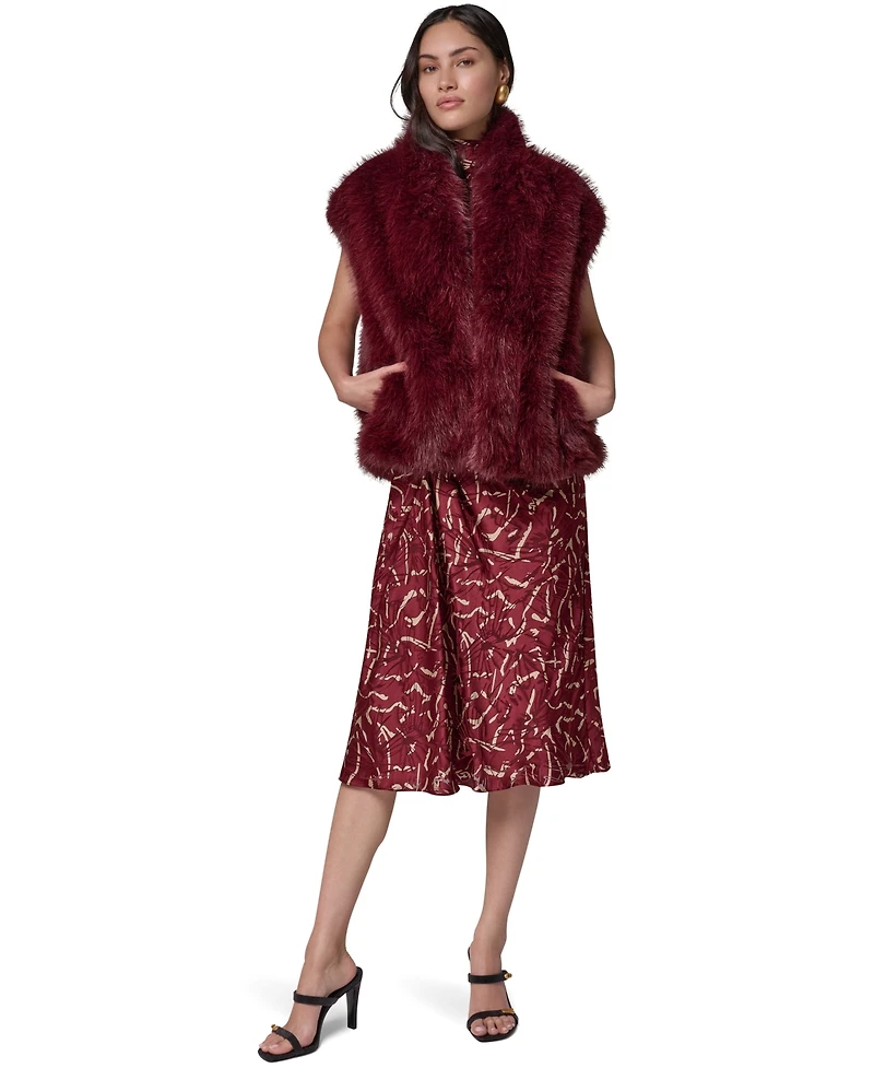 Donna Karan New York Women's Faux-Fur Sleeveless Vest