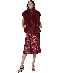 Donna Karan New York Women's Faux-Fur Sleeveless Vest