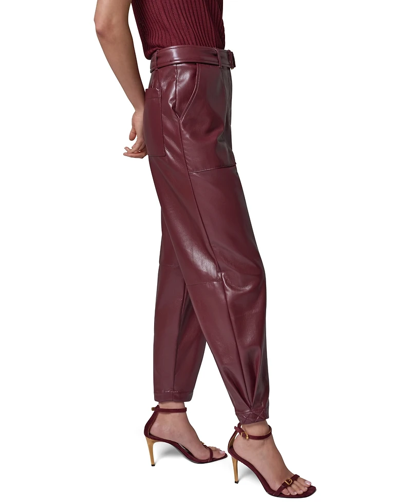 Donna Karan New York Women's Cargo High-Rise Tapered-Leg Polyurethane Pants