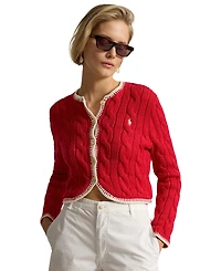 Polo Ralph Lauren Women's Crewneck Buttoned Placket Cropped Cardigan