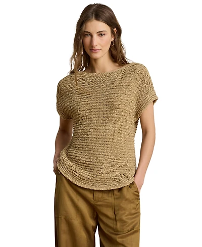 Lauren Ralph Women's Boat Neck Dropped Shoulder Sweater
