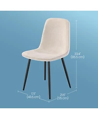 SongmicsHome Set of 4 Metal Dining Chairs, Upholstered Pu Leather Kitchen Chairs