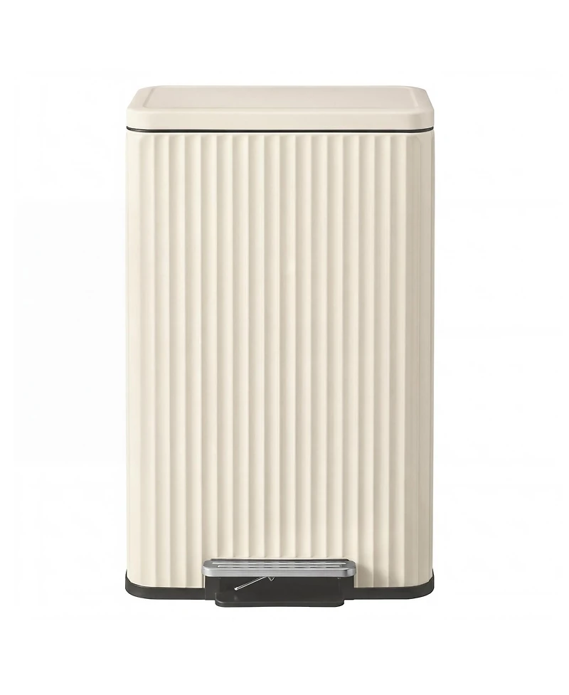 SongmicsHome 13 Gallon Kitchen Bin with Pedal, Soft Close Lid, Removable Inner Bucket, Stainless Steel Trash Can