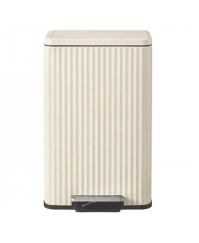 SongmicsHome 13 Gallon Kitchen Bin with Pedal, Soft Close Lid, Removable Inner Bucket, Stainless Steel Trash Can
