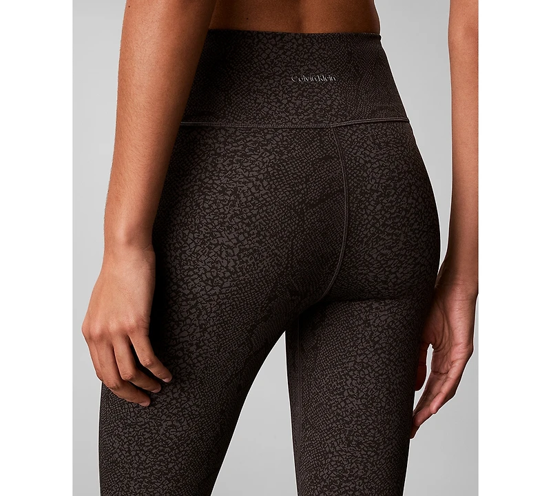 Calvin Klein Performance Women's Icon Sport 7/8 Snake-Print High-Rise Leggings