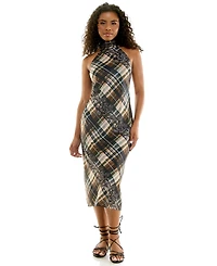 Seni & Cade Women's Halter Satin Midi Dress