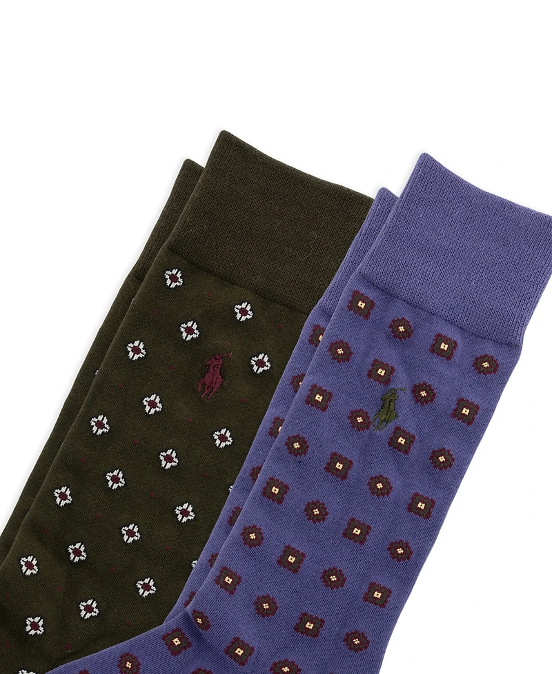 Polo Ralph Lauren Men's Foulard Slack Ribbed-Cuff Crew Socks, 2-Pack