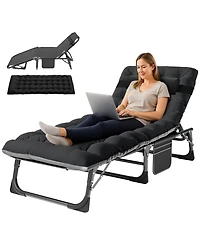 Mooncool Sleeping Cots Folding Chaise Lounge Chairs 5-Position Outdoor for Beach Lawn Camping Pool