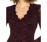 Alex & Sophia Juniors' A-Line Lace V-Neck Dress