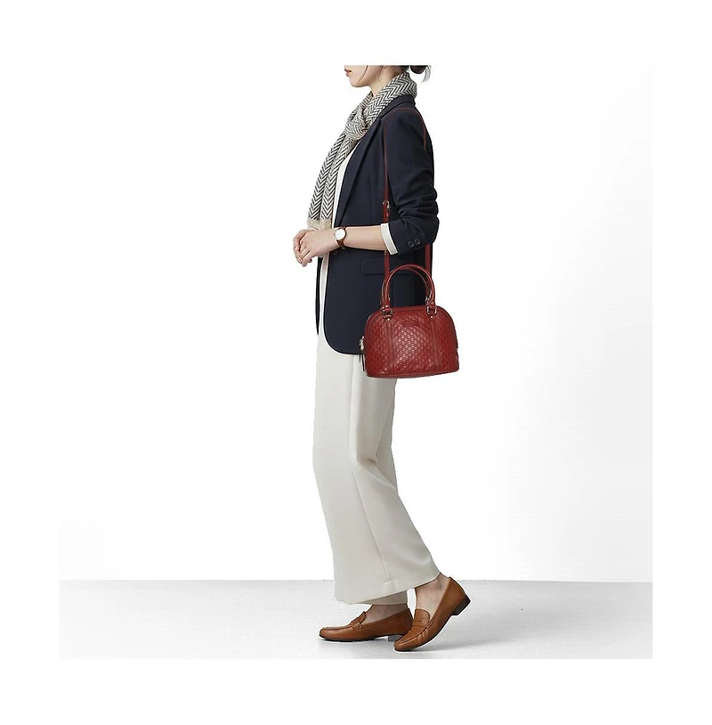 Pre-Owned Gucci women's Mini Microguccissima Leather Dome Satchel
