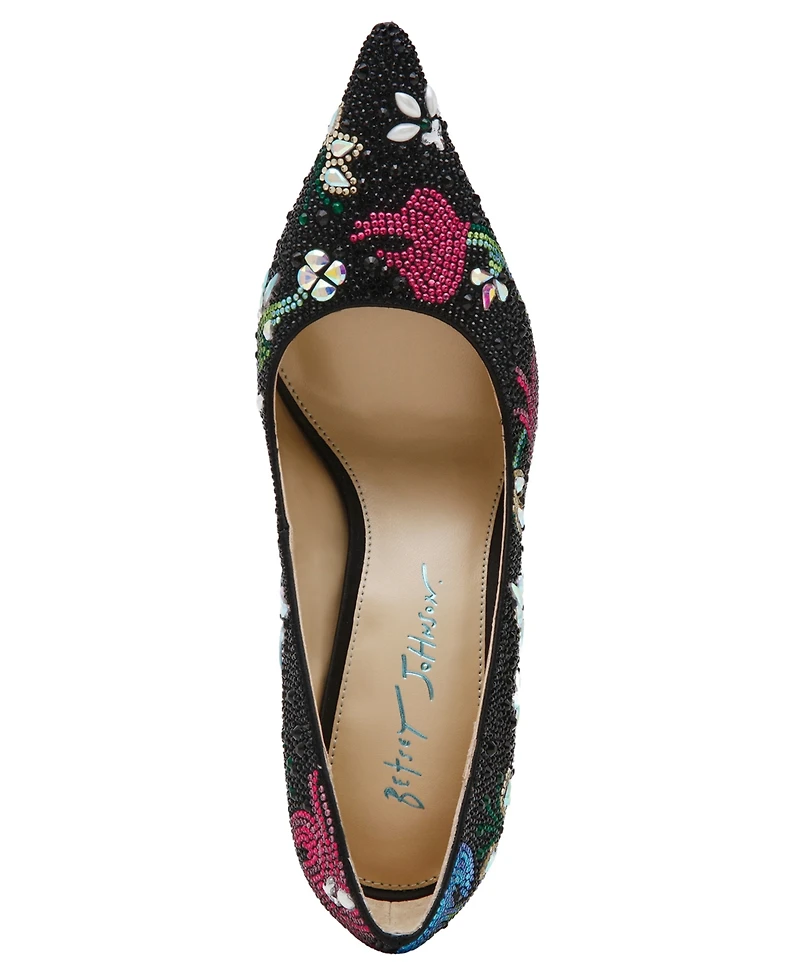 Betsey Johnson Women's Brice Rhinestone Slip-On Dress Pumps