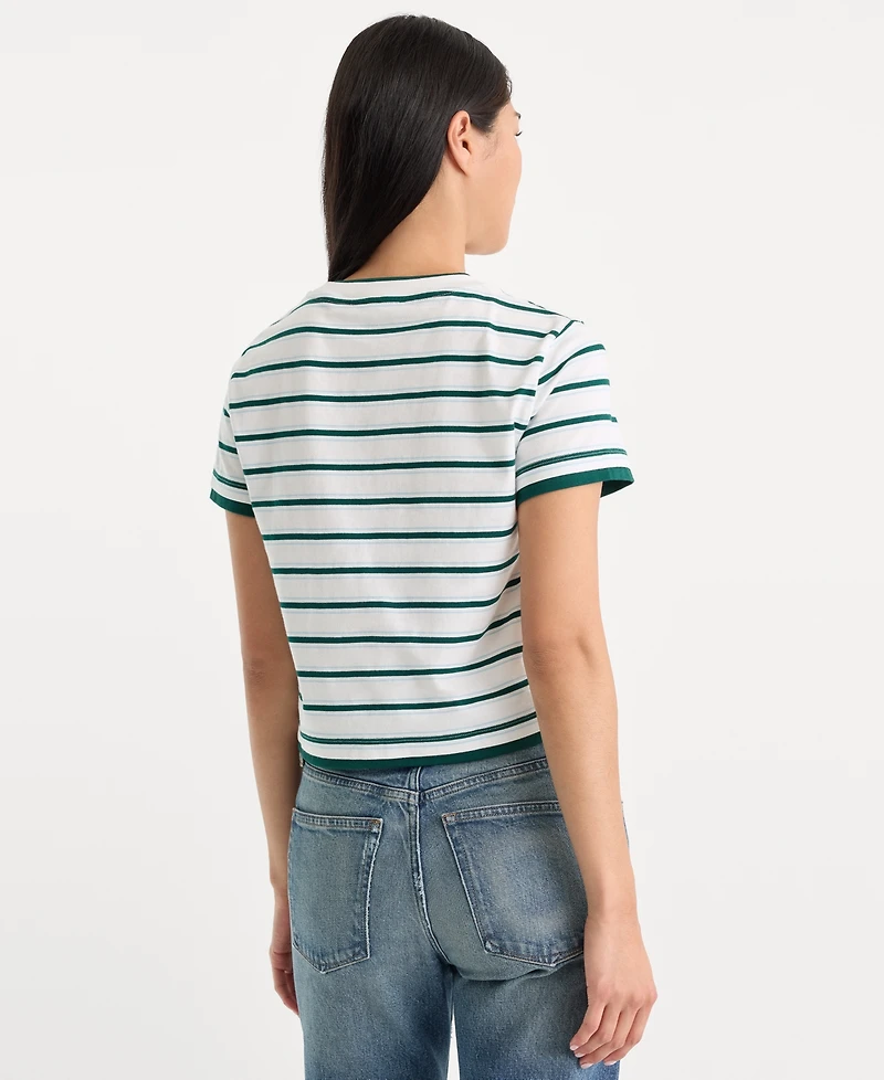 Good American Women's Crewneck Short-Sleeve Cotton Top