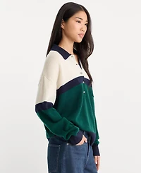 Good American Women's Oversized Collared Wool-Blend Sweater