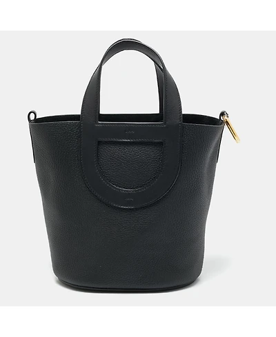 Pre-Owned HERMES Noir Taurillon Clemence And Swift Leather In The Loop