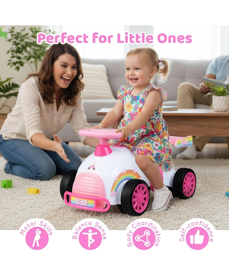 Mecale Kids 21.5" Ride-On Sliding Car with Music and Under-Seat Storage, 33 lb. Capacity, Ages 19-36 Months