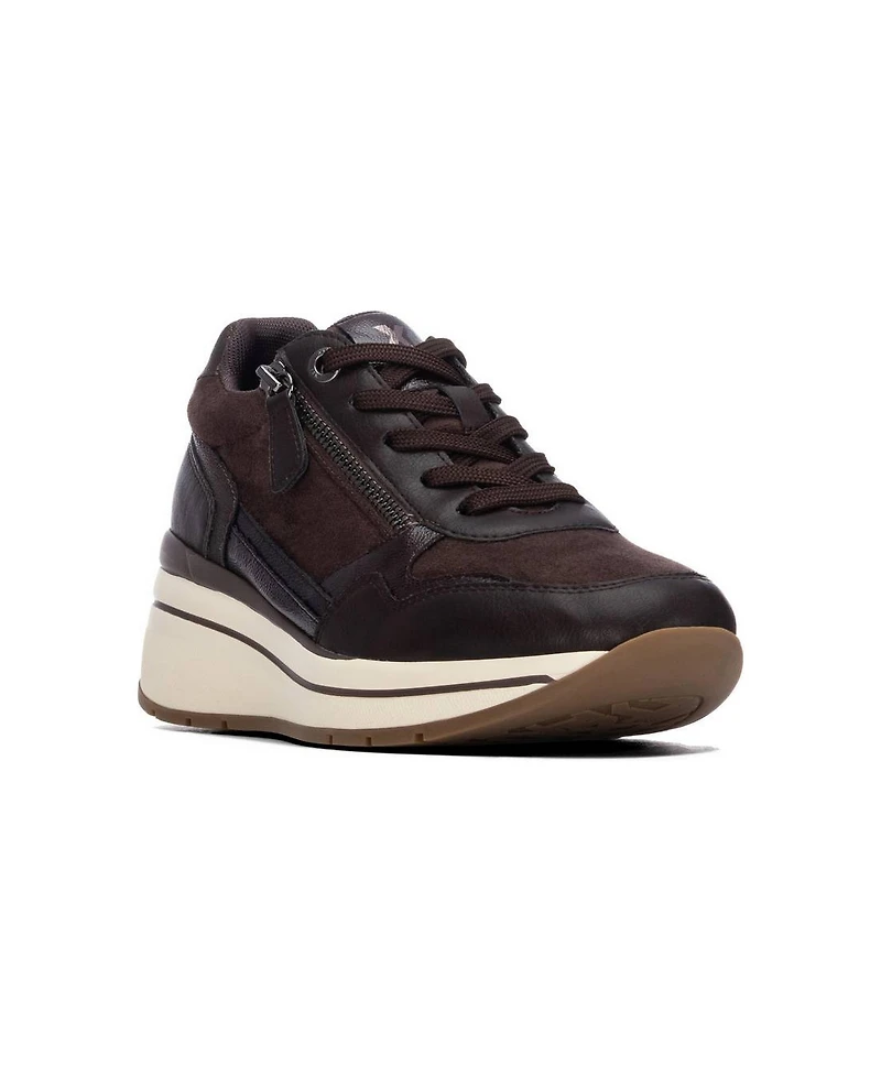 Xti Women's Casual Wedge Lace- Up Sneakers