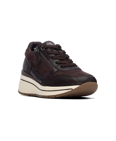 Xti Women's Casual Wedge Lace- Up Sneakers
