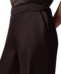 Donna Karan New York Women's Wide-Leg Satin Side-Zip Pants