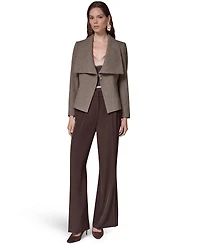 Donna Karan New York Women's DK192 Cropped Shoulder-Padded Belted Blazer