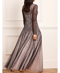 Needle & Thread Women's Sequin Cascade Round Neck Gown