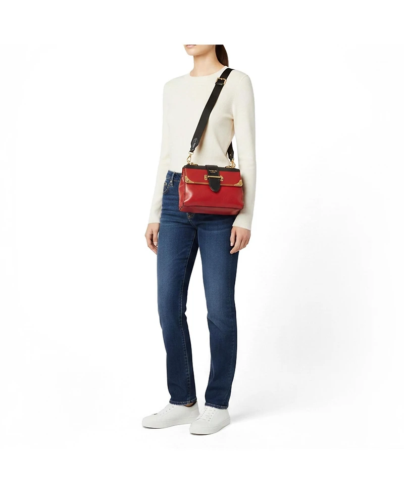 Pre-Owned Prada Women's Cahier Two-Tone Leather Shoulder Bag