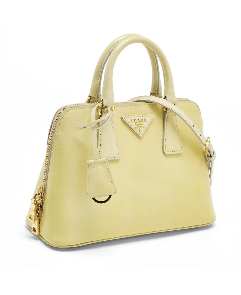Pre-Owned Prada women's Small Promenade Saffiano Patent Leather Satchel