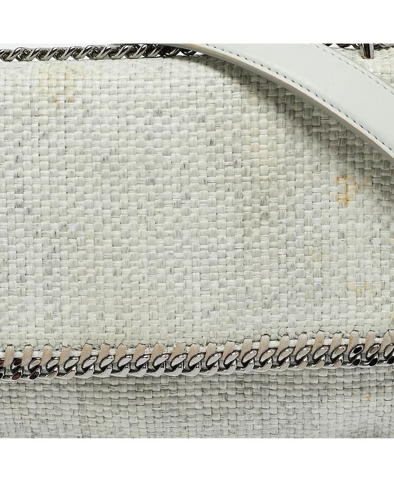 Pre-Owned Stella Mccartney Falabella Woven Raffia Flap Shoulder Bag