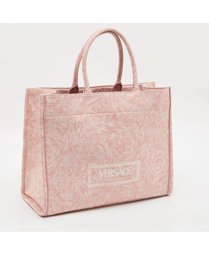 Pre-Owned Versace Women's Athena Barocco Jacquard Canvas Tote Bag