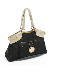 Pre-Owned Versace Medusa Signature Nylon and Leather Tote