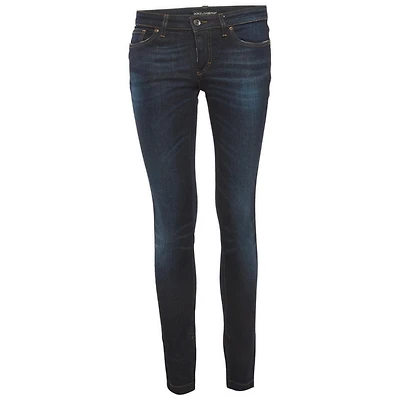 Pre-Owned Dolce & Gabbana Women's Low-Rise Dark-Rinse Skinny Jeans