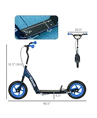Qaba Kids Kick Scooter Big Wheel with Adjustable Handlebar