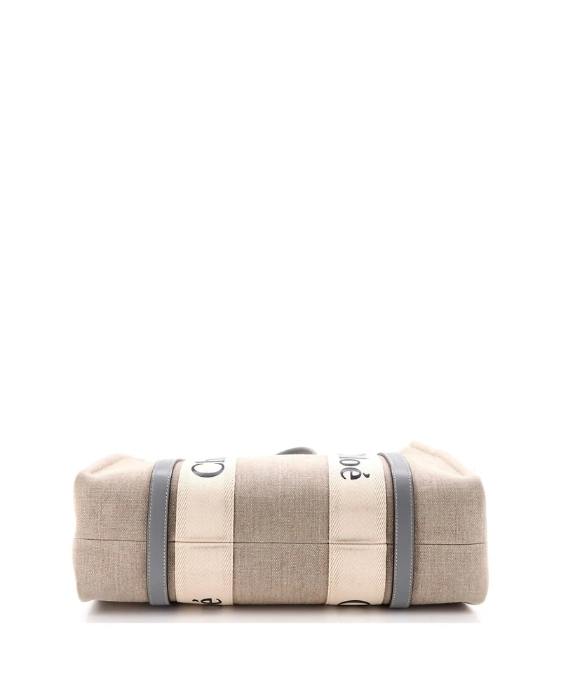 Pre-Owned Chloe Medium Woody Tote Canvas with Leather
