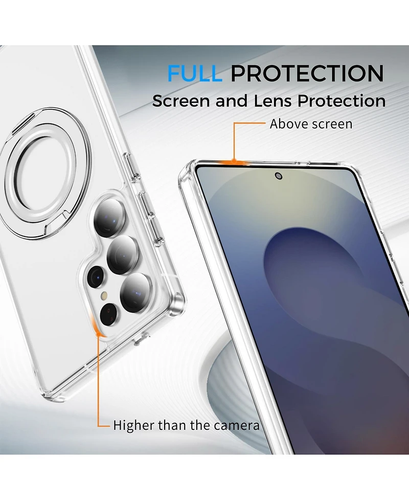 Alpha Digital Magnetic Ring Stand Shockproof Case Compatible with Samsung Galaxy S25 Ultra