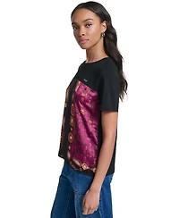 Karl Lagerfeld Paris Women's Jewel Print Crewneck T-Shirt