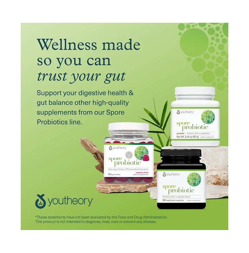 Youtheory Spore Probiotic Powder 6 Billion Cfu