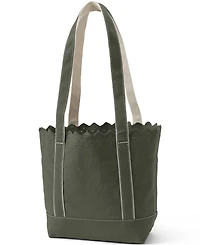 Lands' End Medium Eyelet Canvas Long Handle Open Top Tote
