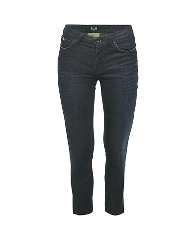 Pre-Owned Dolce & Gabbana Women's Washed Denim Raw Edge Jeans