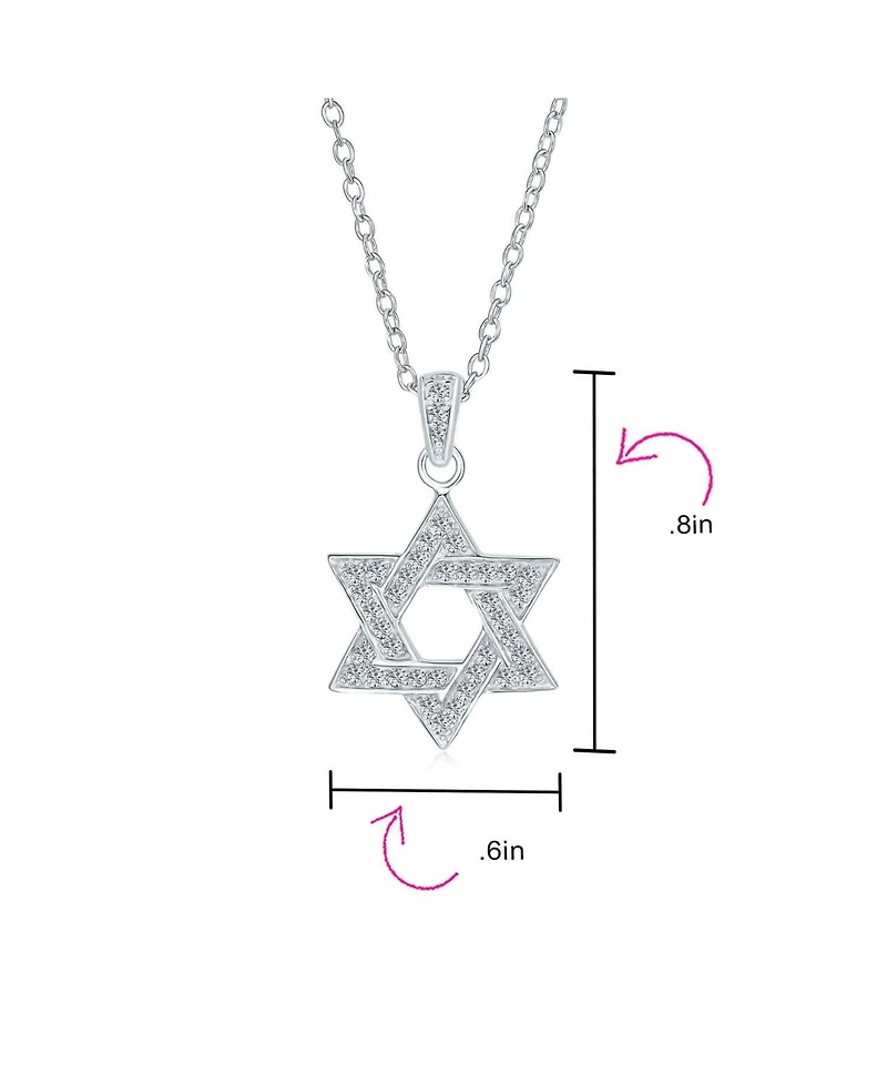 Bling Jewelry Cubic Zirconia Star of David Pendant Necklace 14K Gold Plated Silver Jewish Gift