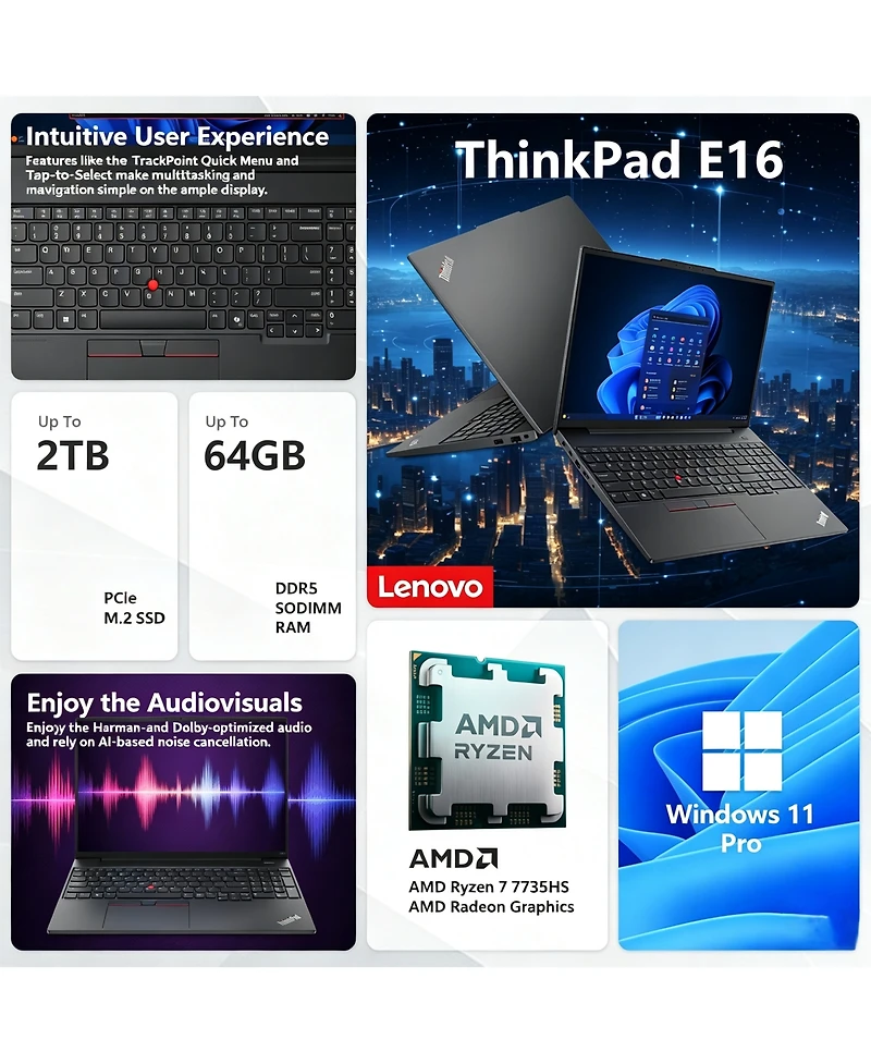Lenovo ThinkPad E16 Gen 2 16" Business Laptop