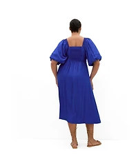City Chic Plus Sheree Puff-Sleeve A-Line Midi Dress